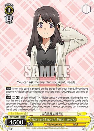 Image of Naive and Innocent, Uzuki Hirokawa (SBY/W114-E009 R) - Rascal Does Not Dream Series