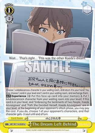 Image of The Dream Left Behind (SBY/W114-E028 U) - Rascal Does Not Dream Series