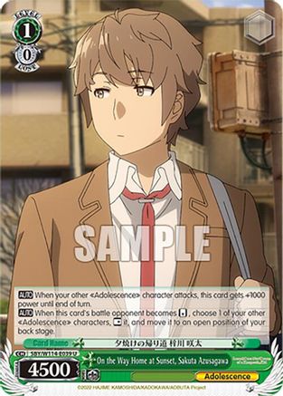 Image of On the Way Home at Sunset, Sakuta Azusagawa (SBY/W114-E039 U) - Rascal Does Not Dream Series