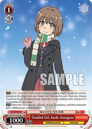 Image of Troubled Girl, Kaede Azusagawa (SR) (SBY/W114-E051S SR) - Rascal Does Not Dream Series