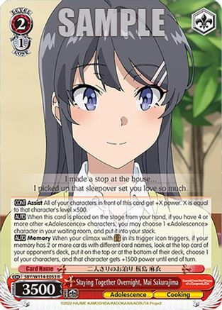 Image of Staying Together Overnight, Mai Sakurajima (SBY/W114-E053 R) - Rascal Does Not Dream Series