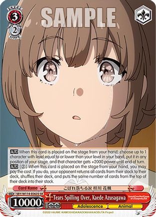 Image of Tears Spilling Over, Kaede Azusagawa (SR) (SBY/W114-E063S SR) - Rascal Does Not Dream Series