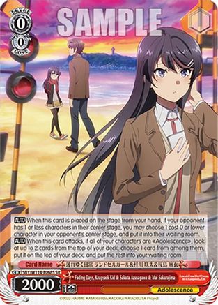 Image of Fading Days, Knapsack Kid & Sakuta Azusagawa & Mai Sakurajima (SR) (SBY/W114-E068S SR) - Rascal Does Not Dream Series