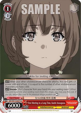 Image of First Meeting in a Long Time, Kaede Azusagawa (SBY/W114-E071 C) - Rascal Does Not Dream Series