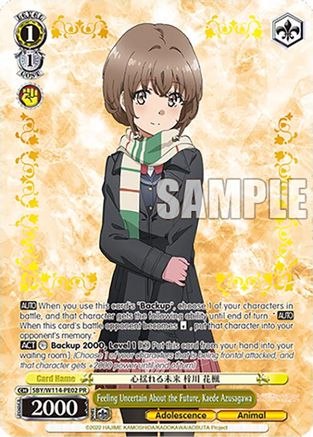 Image of Feeling Uncertain About the Future, Kaede Azusagawa (PR) (SBY/W114-PE02 PR) - Rascal Does Not Dream Series