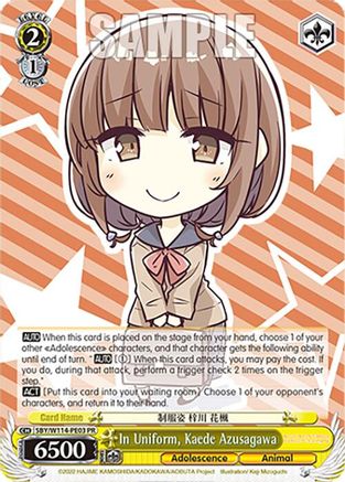 Image of In Uniform, Kaede Azusagawa (PR) (SBY/W114-PE03 PR) - Rascal Does Not Dream Series