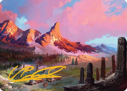 Image of Rugged Highlands Art Card (29/54) (Gold-Stamped Signature) (AATDM-029) - Art Series: Tarkir: Dragonstorm