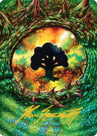 Image of Forest Art Card (32/54) (Gold-Stamped Signature) (AATDM-032) - Art Series: Tarkir: Dragonstorm