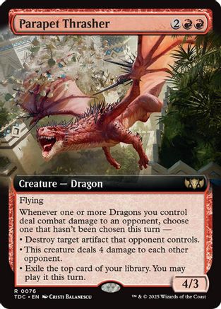 Image of Parapet Thrasher (Extended Art) (TDC-076) - Commander: Tarkir: Dragonstorm