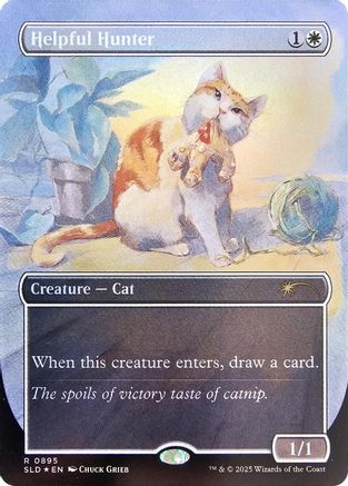 Image of Helpful Hunter (0895) (Rainbow Foil) (SLD-895) - Secret Lair Drop Series Foil