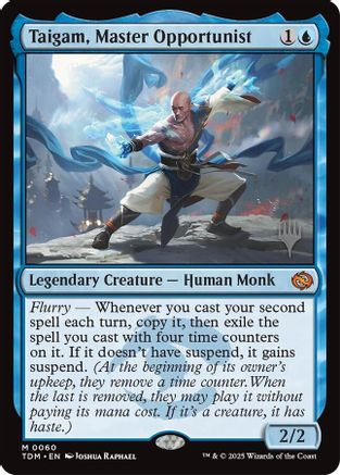 Image of Taigam, Master Opportunist (PPTDM-060) - Promo Pack: Tarkir: Dragonstorm Foil