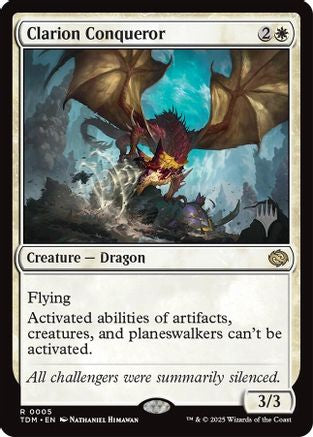Image of Clarion Conqueror (PPTDM-005) - Promo Pack: Tarkir: Dragonstorm Foil