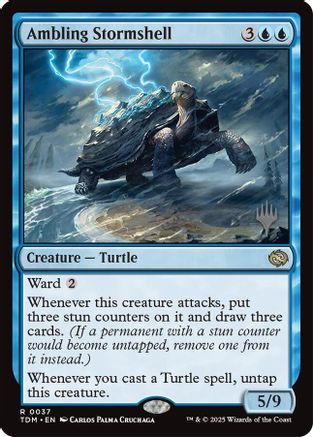 Image of Ambling Stormshell (PPTDM-037) - Promo Pack: Tarkir: Dragonstorm Foil