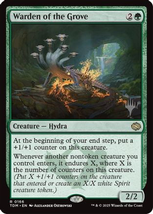 Image of Warden of the Grove (PPTDM-166) - Promo Pack: Tarkir: Dragonstorm Foil