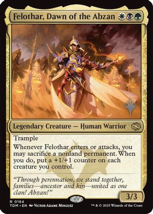 Image of Felothar, Dawn of the Abzan (PPTDM-184) - Promo Pack: Tarkir: Dragonstorm Foil