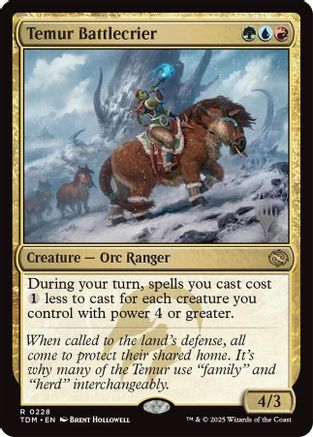 Image of Temur Battlecrier (PPTDM-228) - Promo Pack: Tarkir: Dragonstorm Foil