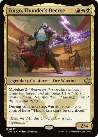 Image of Zurgo, Thunder's Decree (PPTDM-237) - Promo Pack: Tarkir: Dragonstorm