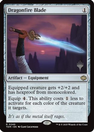 Image of Dragonfire Blade (PPTDM-240) - Promo Pack: Tarkir: Dragonstorm Foil