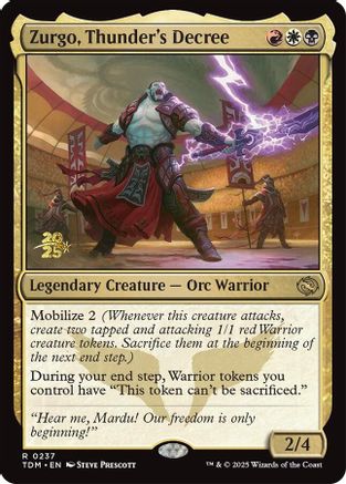 Image of Zurgo, Thunder's Decree (PRE-237) - Prerelease Cards Foil