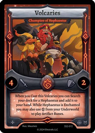 Image of Volcaries - Champion of Hephaestus (SS2-072) - Shattered Stars Chapter 2 SS2 Reverse Holo