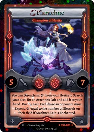 Image of Flarachne - Champion of Hestia (Stellar) (SS2-081) - Shattered Stars Chapter 2 SS2 Reverse Holo