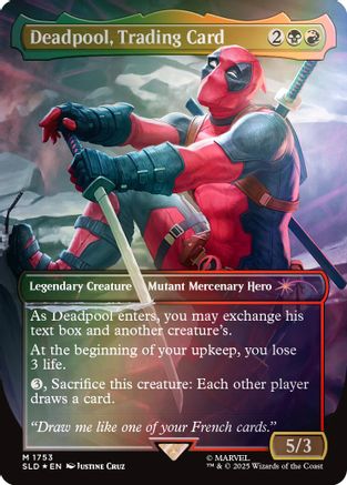 Image of Deadpool, Trading Card (Rainbow Foil) (SLD-1753) - Secret Lair Drop Foil