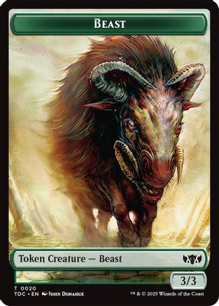 Image of Beast // Treasure Double-Sided Token (TDC-20 // 16) - Commander: Tarkir: Dragonstorm