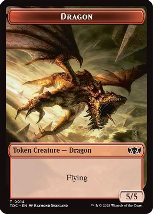 Image of Dragon (0014) // Treasure Double-Sided Token (TDC-14 // 16) - Commander: Tarkir: Dragonstorm