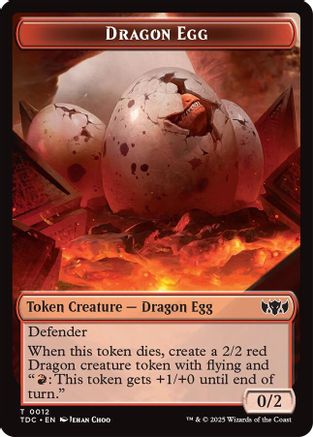 Image of Dragon Egg // Dragon (0013) Double-Sided Token (TDC-12 // 13) - Commander: Tarkir: Dragonstorm