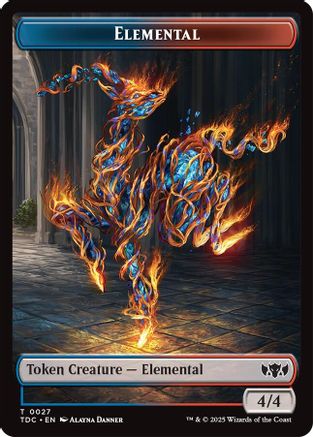 Image of Elemental (0027) // Monk Double-Sided Token (TDC-27 // 3) - Commander: Tarkir: Dragonstorm