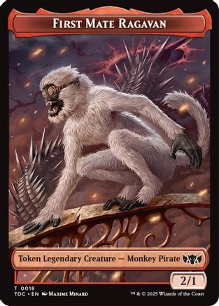 Image of First Mate Ragavan // Treasure Double-Sided Token (TDC-18 // 16) - Commander: Tarkir: Dragonstorm