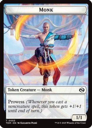 Image of Monk // Treasure Double-Sided Token (TDM-3 // 16) - Commander: Tarkir: Dragonstorm
