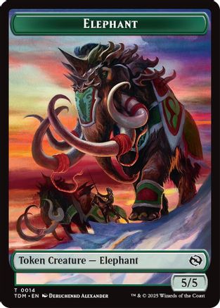 Image of Elephant // Treasure  Double-Sided Token (TDM-14 // 16) - Tarkir: Dragonstorm