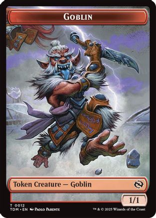 Image of Goblin // Warrior Double-Sided Token (TDM-12 // 13) - Tarkir: Dragonstorm