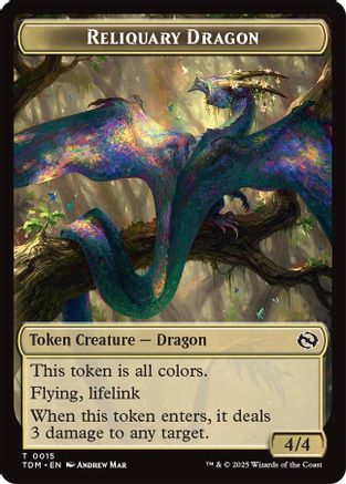 Image of Reliquary Dragon // Dragon (0011) Double-Sided Token (TDM-15 // 11) - Tarkir: Dragonstorm