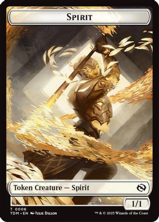 Image of Spirit (0006) // Spirit (0007) Double-Sided Token (TDM-6 // 7) - Tarkir: Dragonstorm Foil