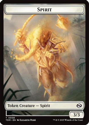 Image of Spirit (0008) // Spirit (0009) Double-Sided Token (TDM-8 // 9) - Tarkir: Dragonstorm Foil