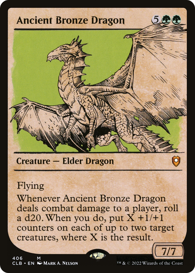 Image of Ancient Bronze Dragon (Showcase) (CLB-406) - Commander Legends: Battle for Baldur's Gate: (Showcase) Foil