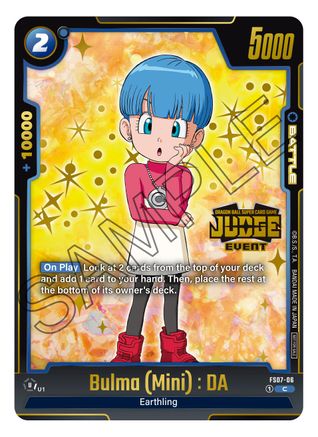 Image of Bulma (Mini) : DA (Judge Pack (Event Judge) 03) (FS07-06) - Tournament and Championship Promos Holofoil