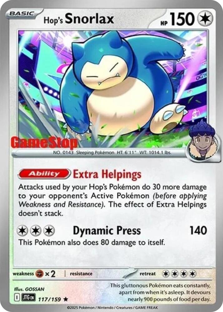 * Hop's Snorlax - 117/159 (Cosmos Holo) - Miscellaneous Cards & Products (MCAP)