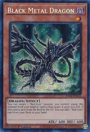 Image of Black Metal Dragon (Secret Rare) (RA04-EN016) - Quarter Century Stampede 1st Edition
