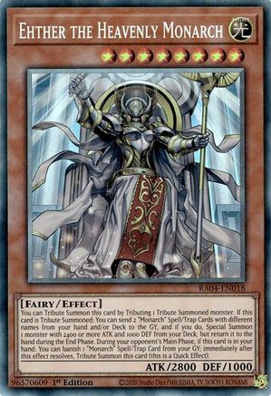 Image of Ehther the Heavenly Monarch (PCR) (RA04-EN018) - Quarter Century Stampede 1st Edition
