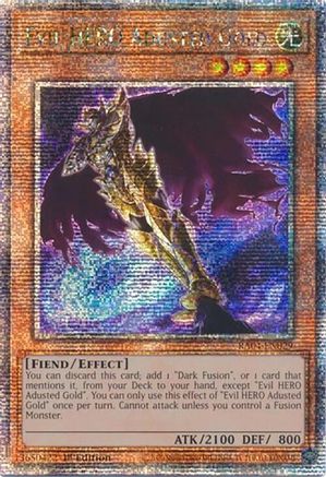 Image of Evil HERO Adusted Gold (Quarter Century Secret Rare) (RA04-EN029) - Quarter Century Stampede 1st Edition