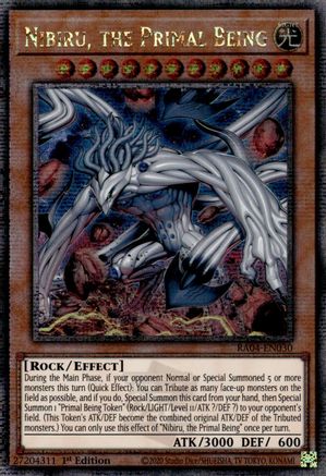 Image of Nibiru, the Primal Being (New Art) (Quarter Century Secret Rare) (RA04-EN030) - Quarter Century Stampede 1st Edition