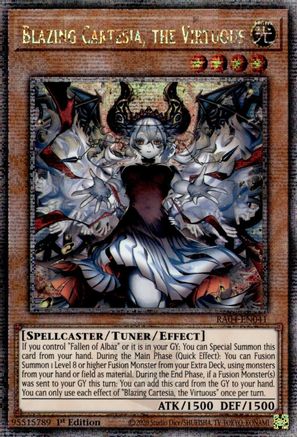 Image of Blazing Cartesia, the Virtuous (New Art) (Quarter Century Secret Rare) (RA04-EN041) - Quarter Century Stampede 1st Edition