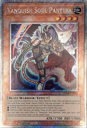 Image of Vanquish Soul Pantera (Platinum Secret Rare) (RA04-EN044) - Quarter Century Stampede 1st Edition