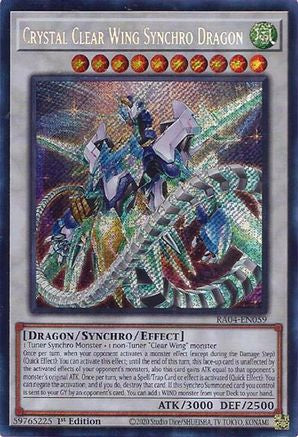 Image of Crystal Clear Wing Synchro Dragon (Secret Rare) (RA04-EN059) - Quarter Century Stampede 1st Edition