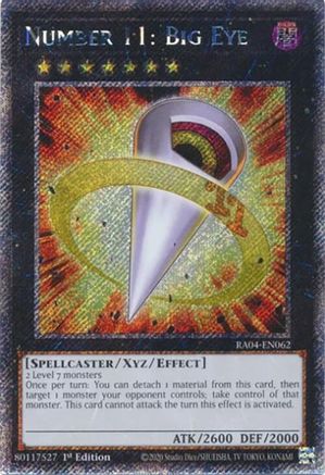 Image of Number 11: Big Eye (Platinum Secret Rare) (RA04-EN062) - Quarter Century Stampede 1st Edition