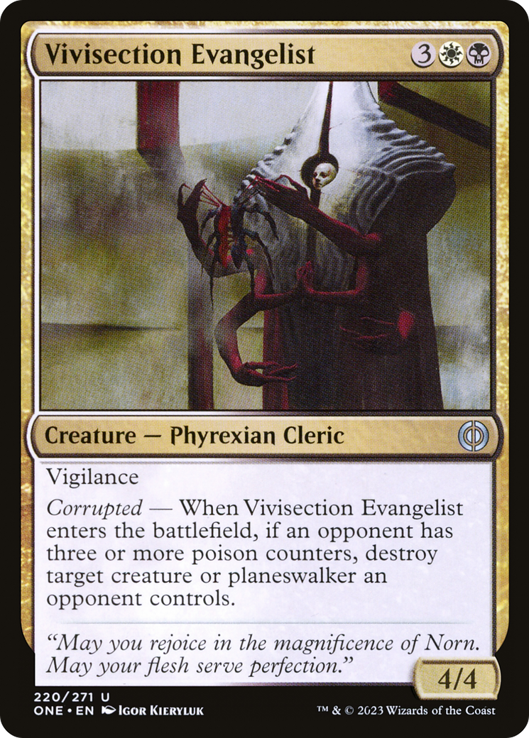 Image of Vivisection Evangelist (ONE-220) - Phyrexia: All Will Be One Foil