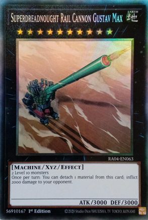 Image of Superdreadnought Rail Cannon Gustav Max (PCR) (RA04-EN063) - Quarter Century Stampede 1st Edition